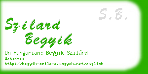 szilard begyik business card